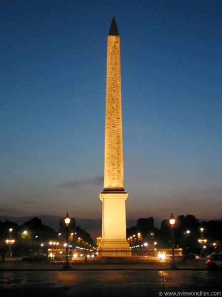 Obelisk At Place de la Concorde Night View