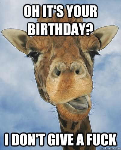 Oh It's Your Birthday I Don't Give A Fuck Funny Birthday Meme Meme Image