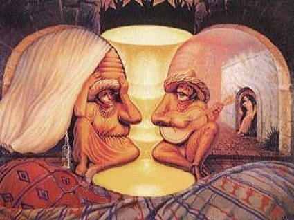 Old Couple Face Optical Illusion