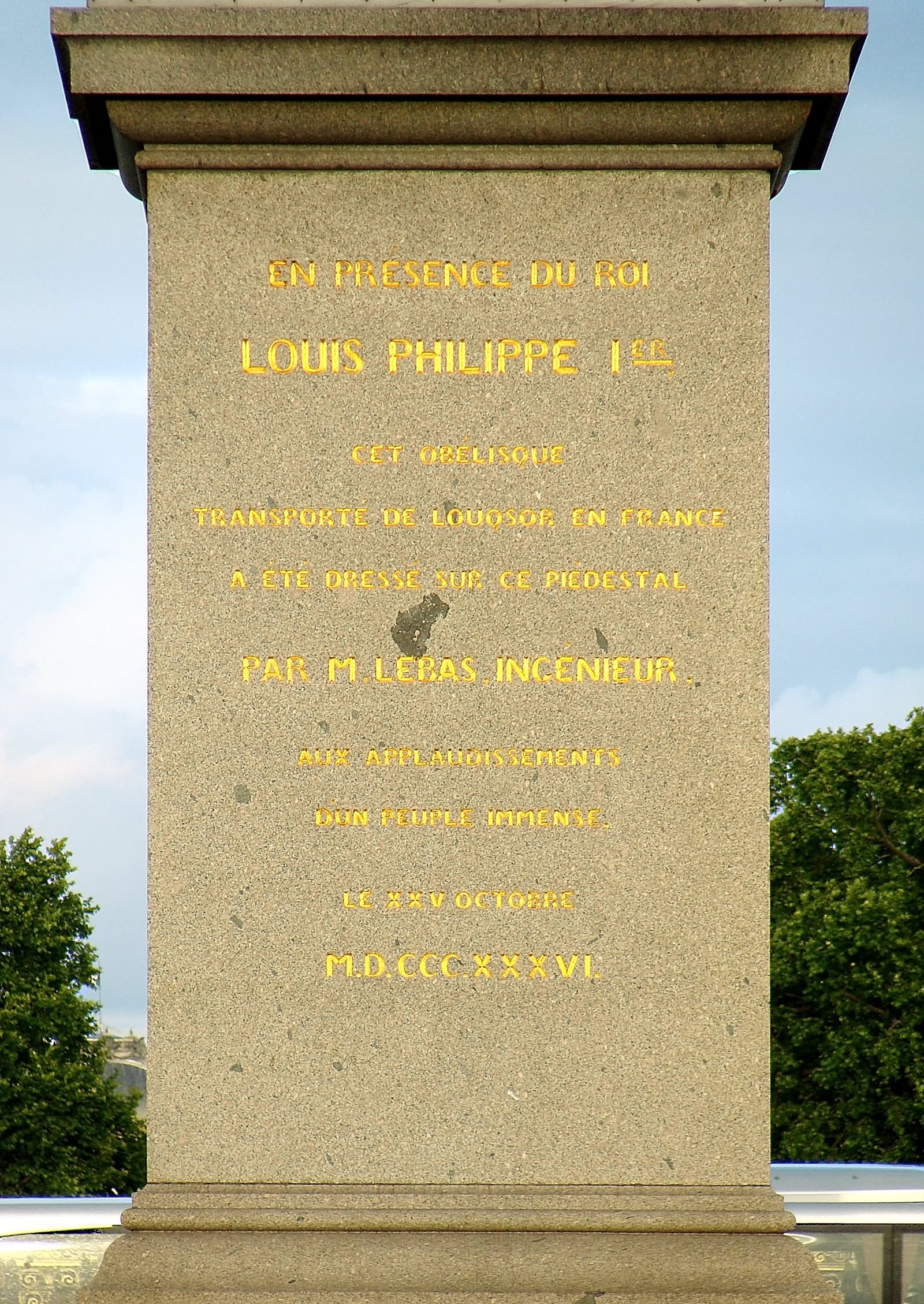 Pedestal Obelisk Place de la Concorde