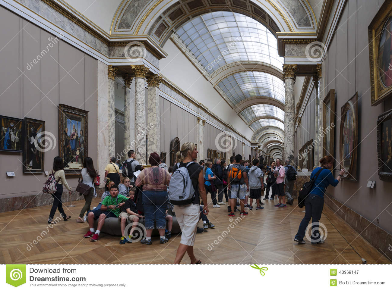 People Inside The The Louvre Museum, Paris