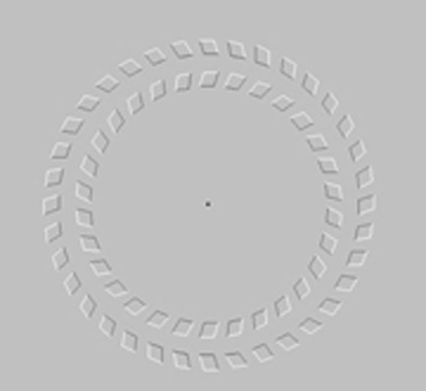 Rotating Rings Optical Illusion