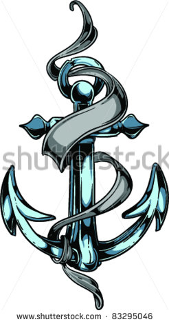 Sailor Anchor With Ribbon Tattoo Design