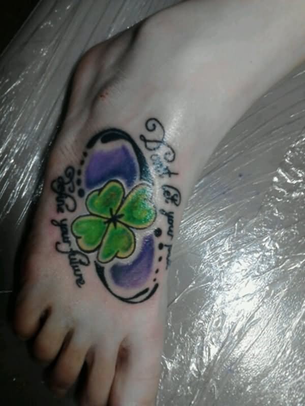 Shamrock Tattoo On Right Foot