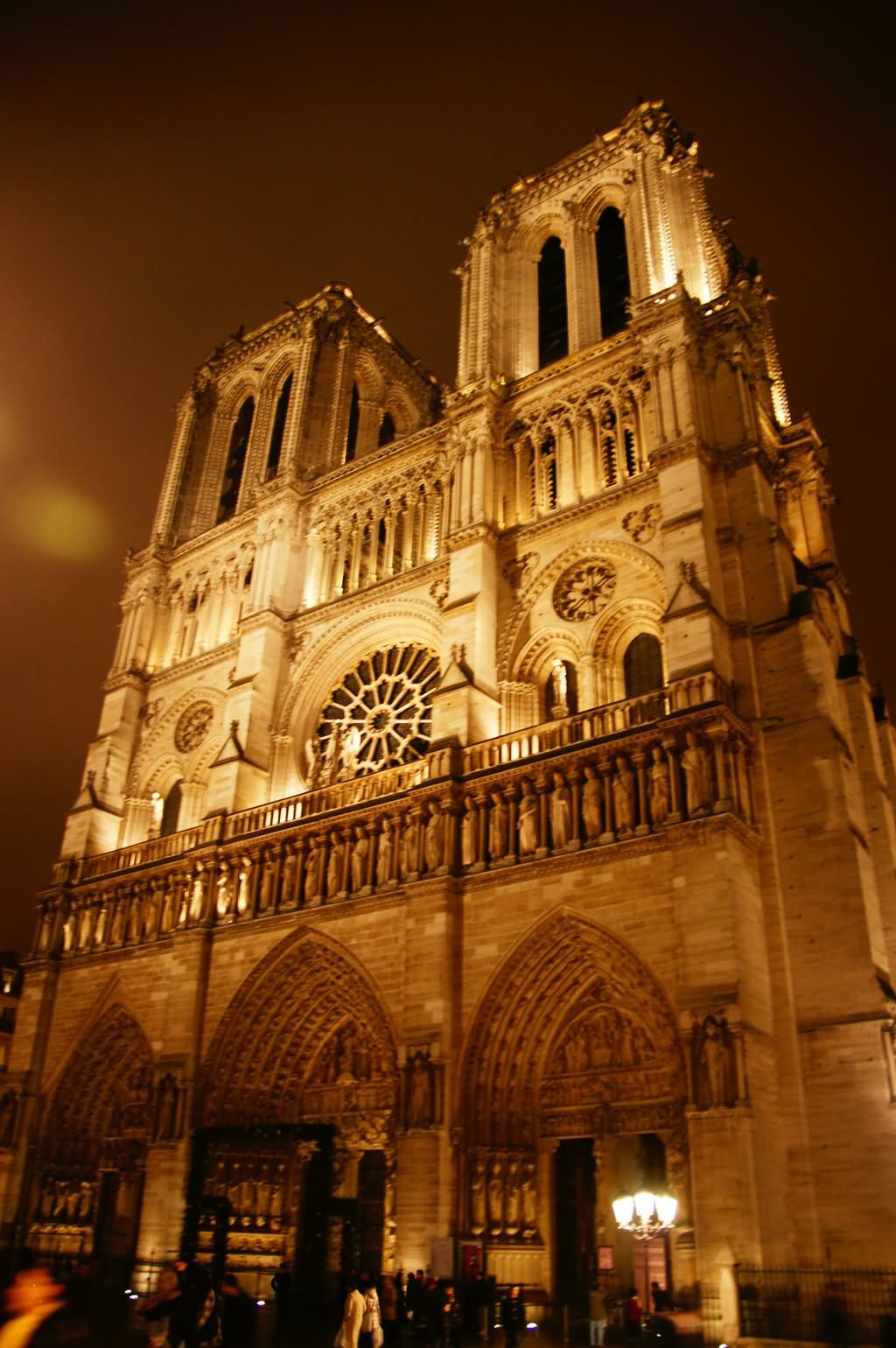 Side View Of Notre Dame de Paris Night Picture