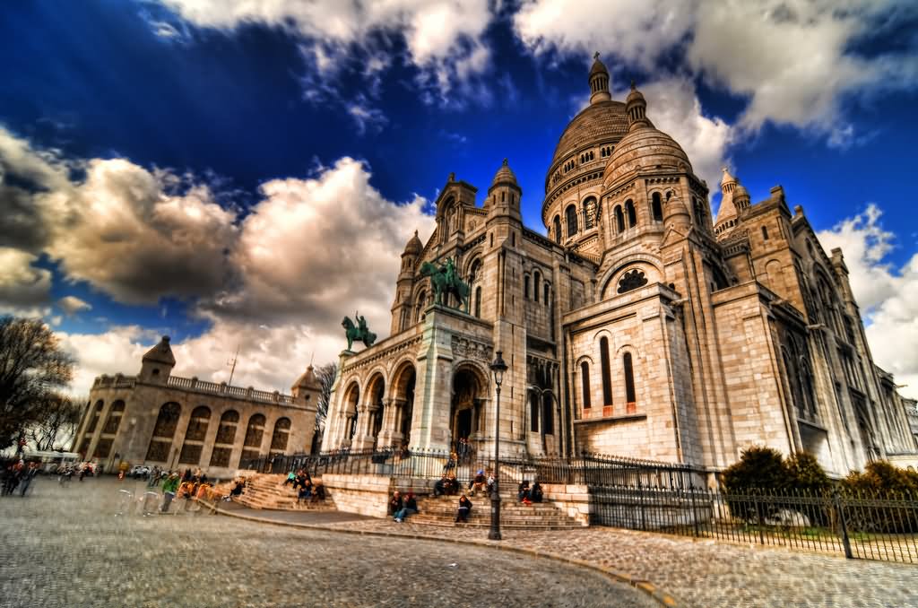 Side View Of Sacre-Coeur With Clouds