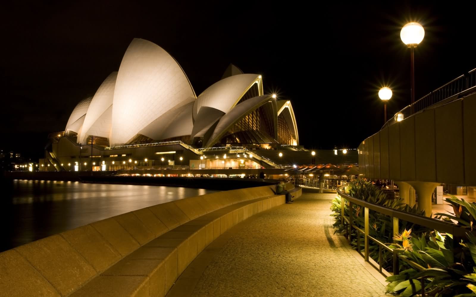 Side View Of Sydney Opera House At Night