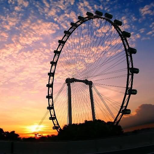 Singapore Flyer Ferris Wheel Sunset View