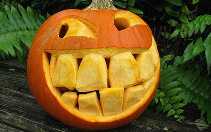 Smiley Halloween Pumpkin Funny Photo