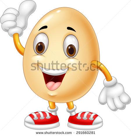 Smiling Egg Showing Thumb Funny Cartoon