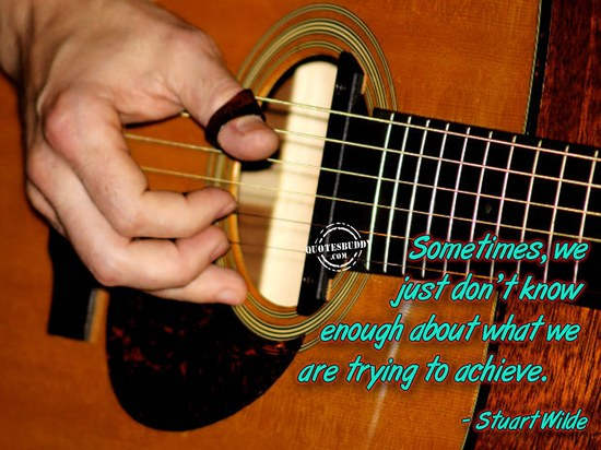 Sometimes, we just don't know enough about what we are trying to achieve - Stuart Wilde