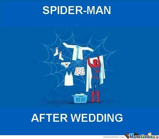 Spider Man After Wedding Funny Meme Picture