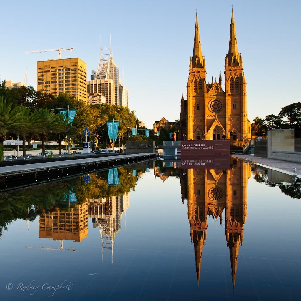 St. Mary's Cathedral Water Reflection Beautiful Picture