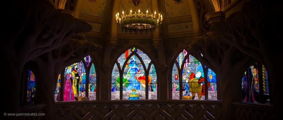 Stained Glass Art Inside Disneyland Paris Castle