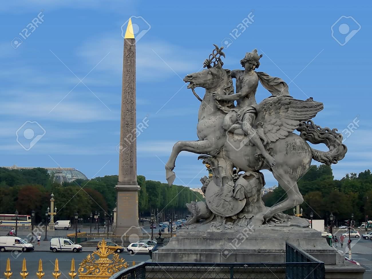 Statue Of Perseus And Obelisk On Place de la Concorde