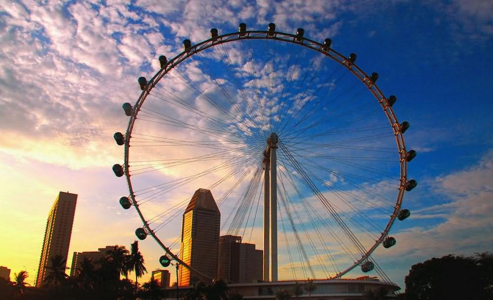 Sunset View Of Singapore Flyer