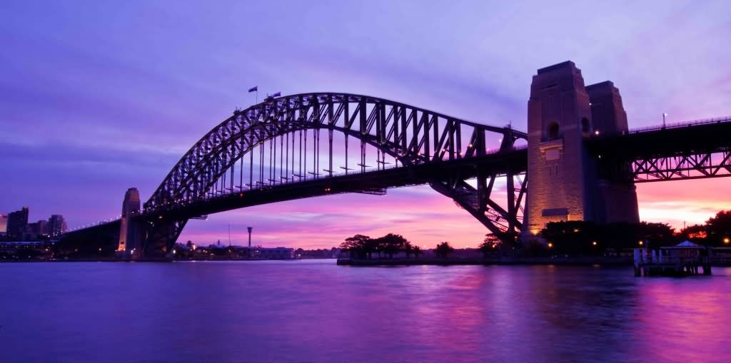 Sunset View Of Sydney Harbour Bridge