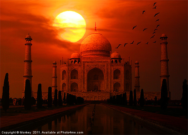 Sunset View Of Taj Mahal