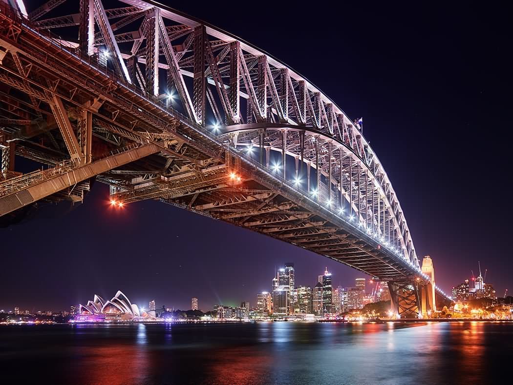 Sydney Harbour Bridge Night Lights Picture