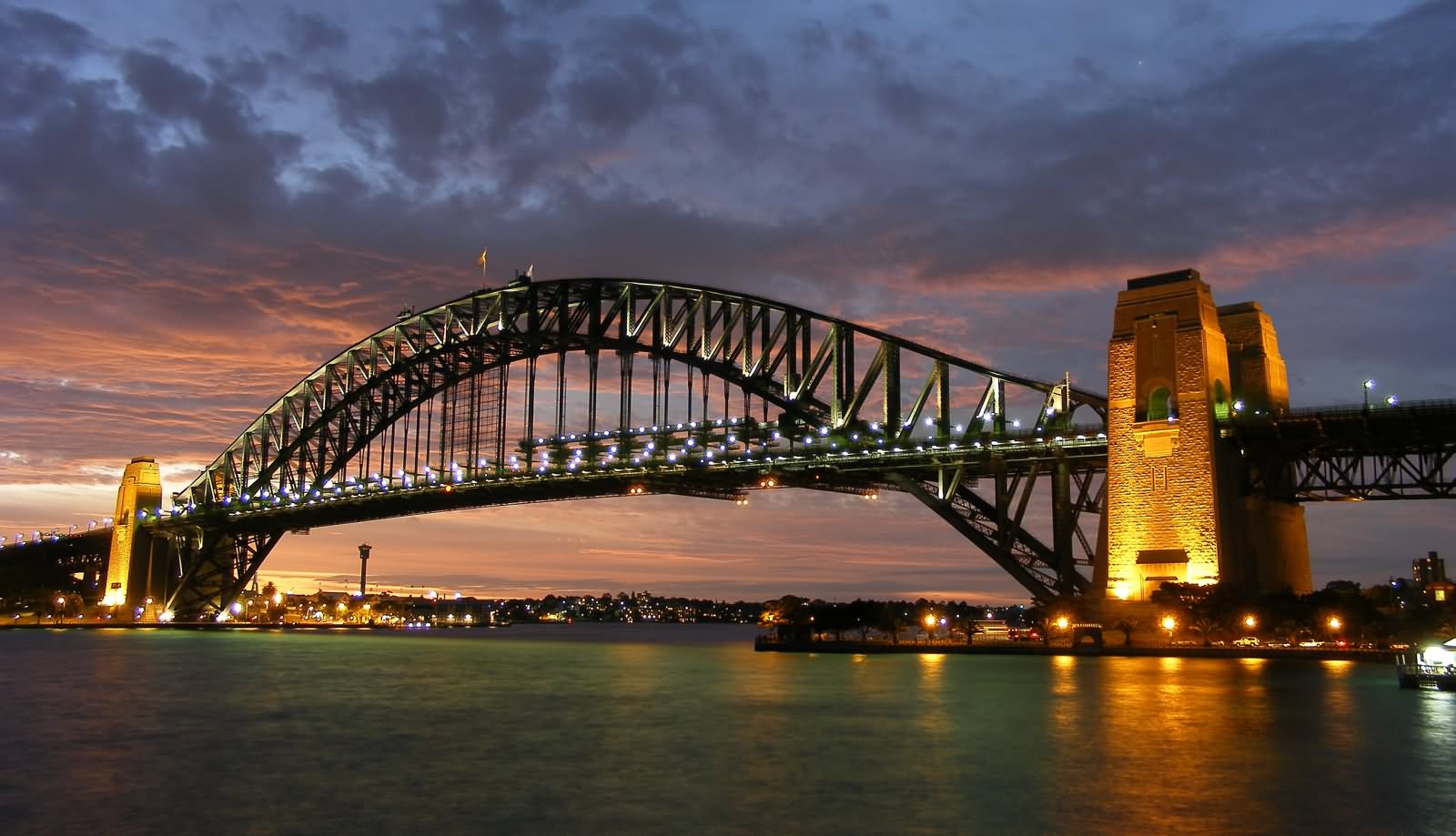 Sydney Harbour Bridge Sunset View New South Wales