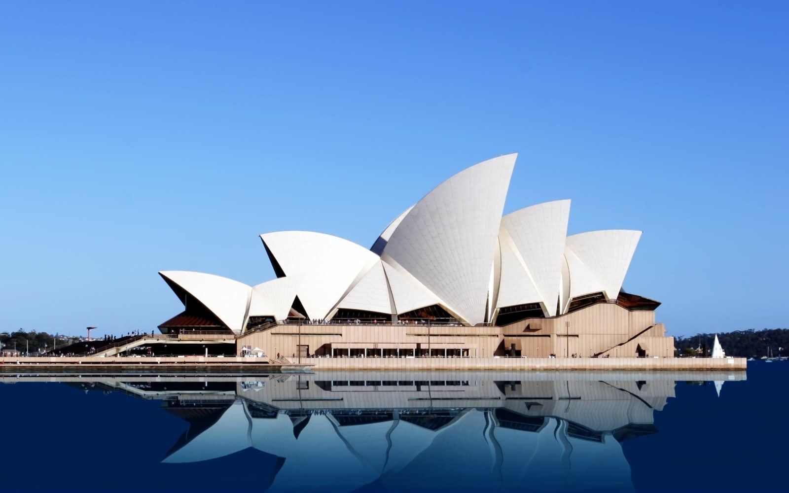 Sydney Opera House And Water Reflection View Picture