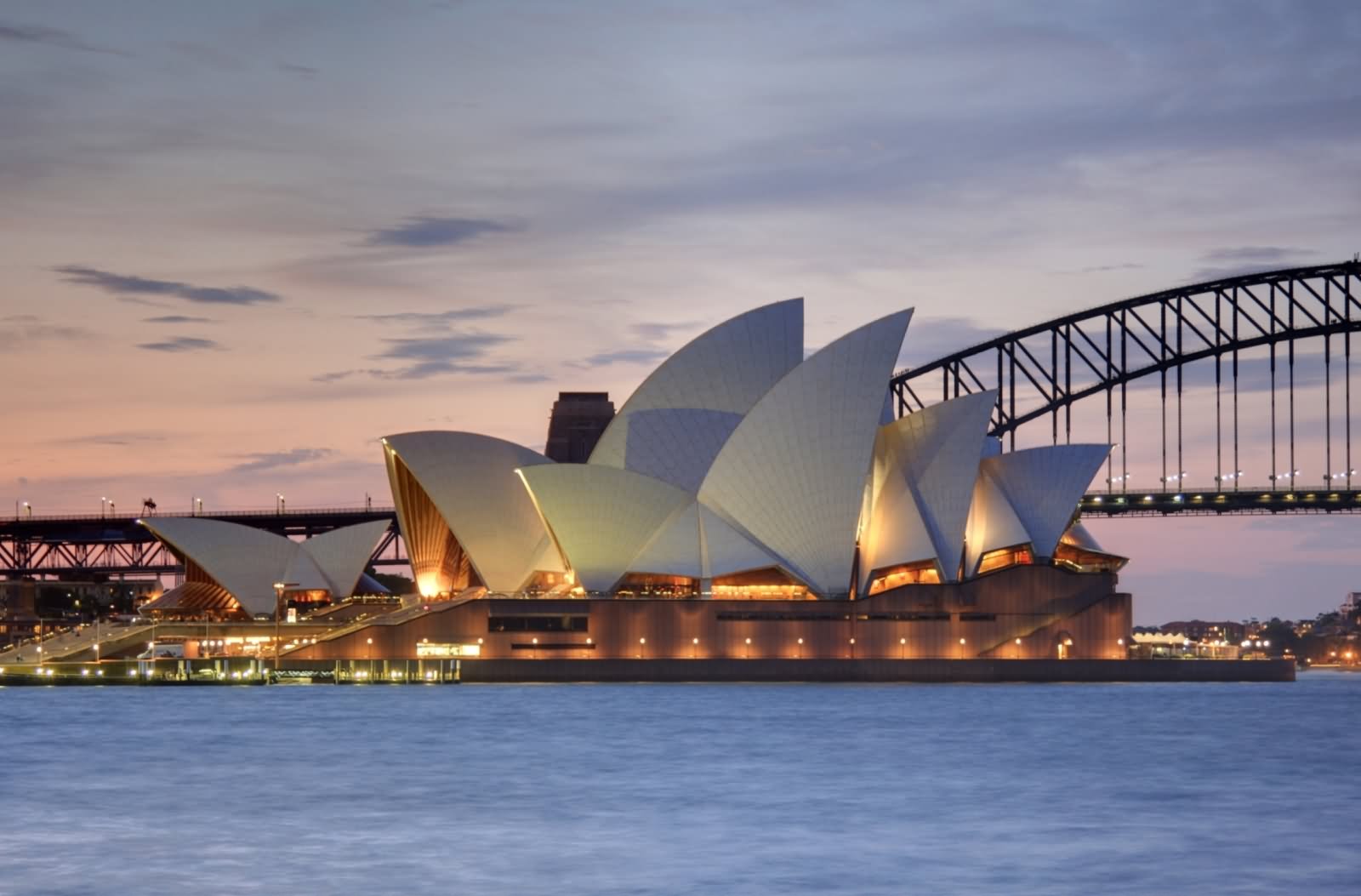 Sydney Opera House Backed By The Sydney Harbour Bridge