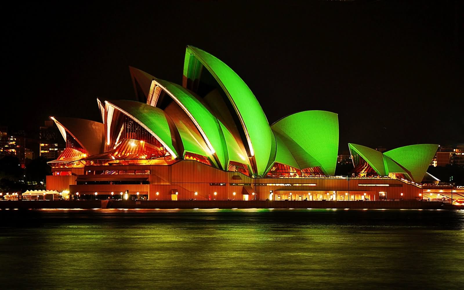 Sydney Opera House Night Lights View Wallpaper