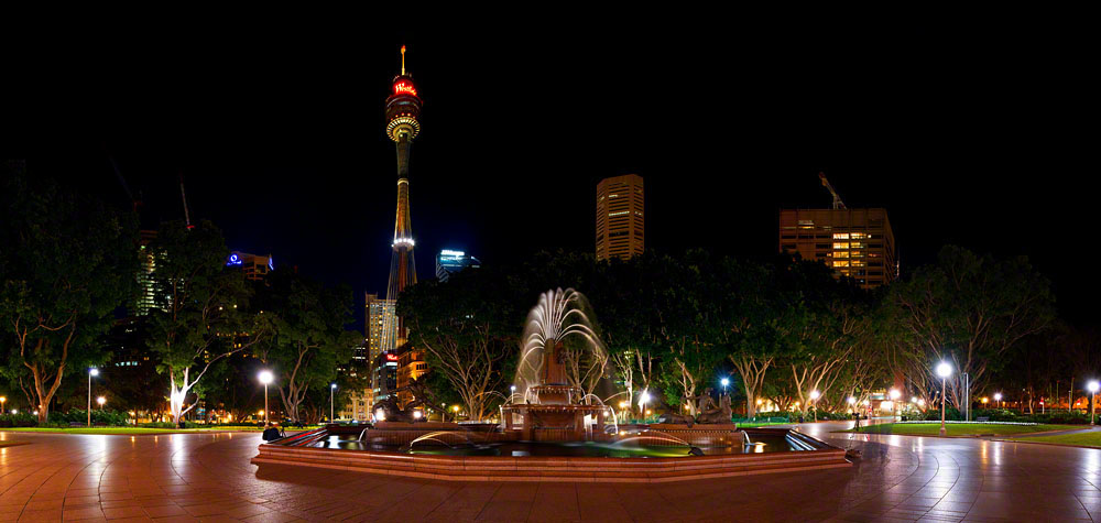 Sydney Tower And Hype Park Night View Picture