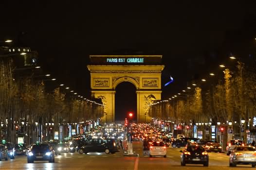 The Arc de Triomphe Gold At Night