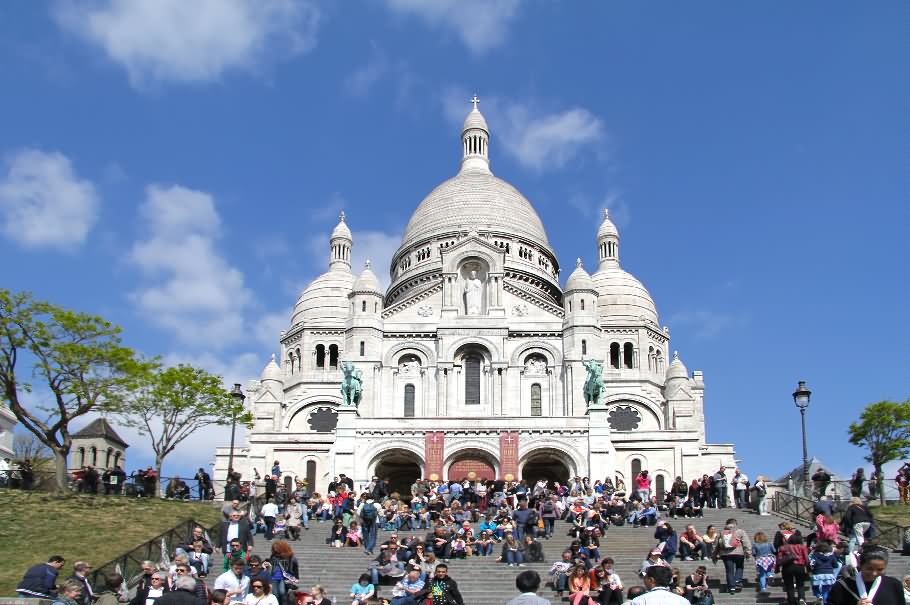 Tourist Enjoying At The Sacre-Coeur, Paris