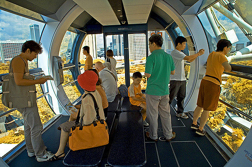 Tourist Inside Singapore Flyer Capsule