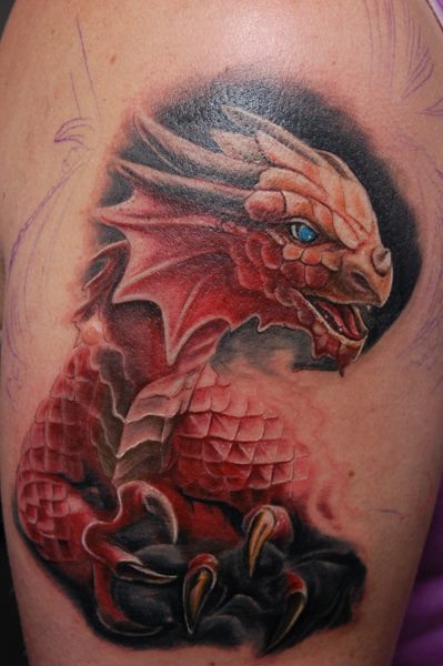 Unique Fantasy Dragon Tattoo by Pistolero
