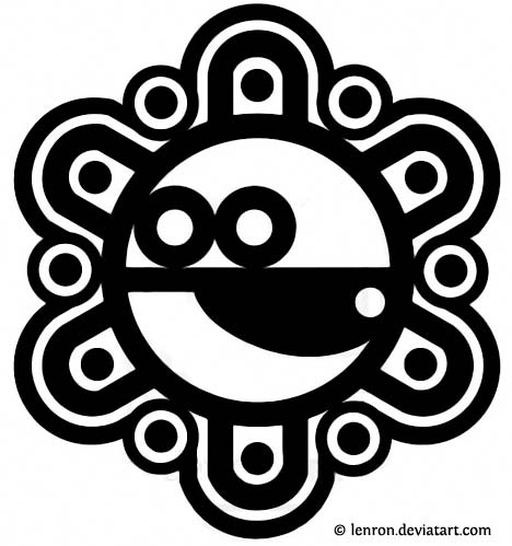 Unique Taino Sun Symbol Tattoo Design