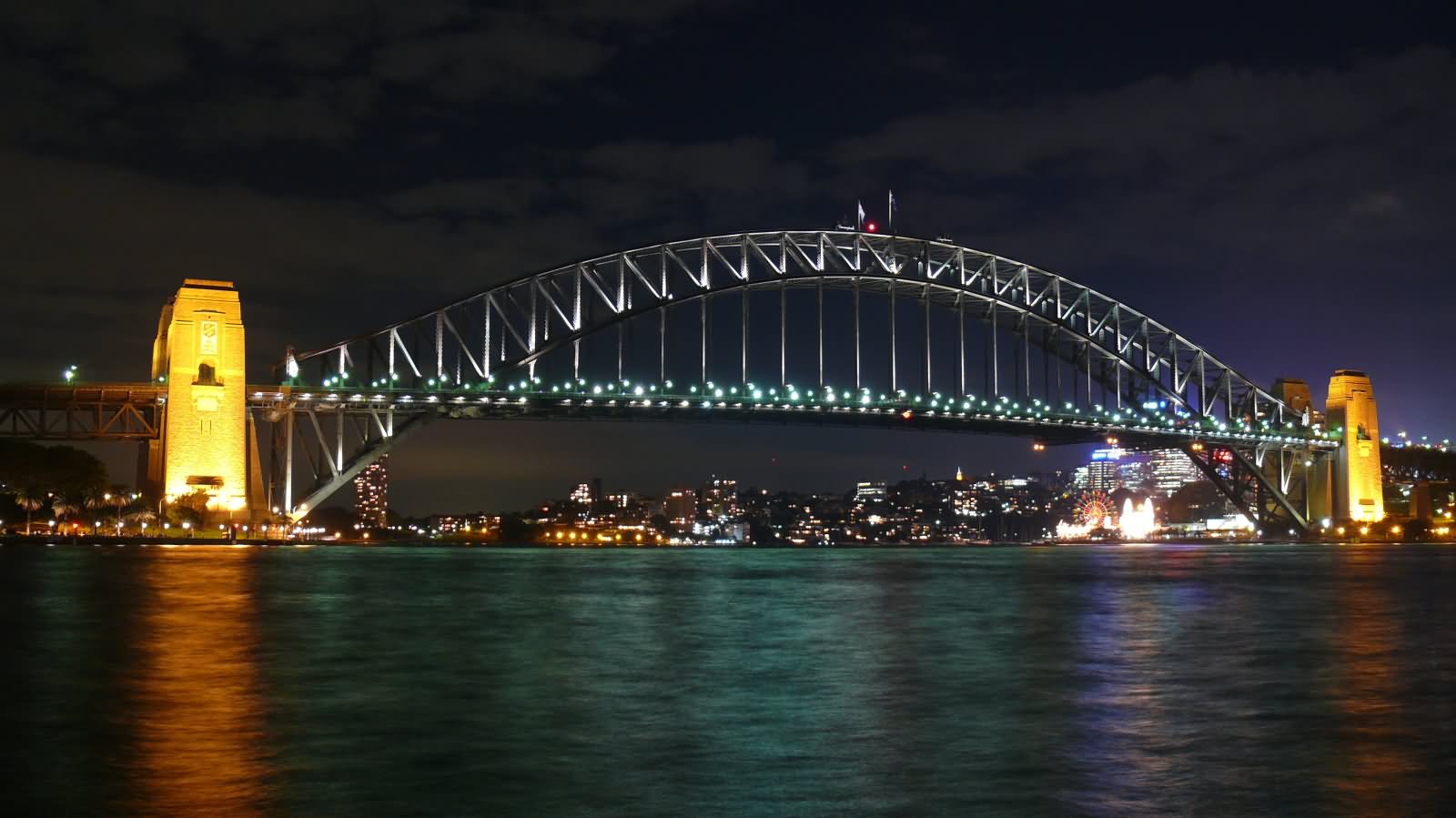 Very Beautiful  Night View Of Sydney Harbour Bridge