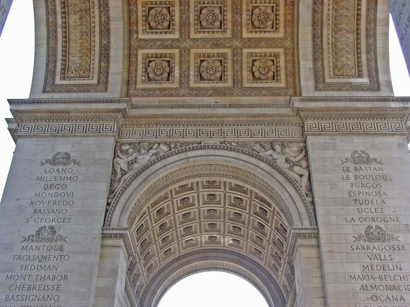 War Memorial Pillar Inside Arc de Triomphe