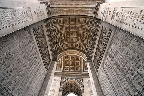 War Memorial Pillars Inside Arc de Triomphe