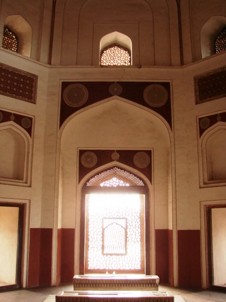 Window Inside Humayun's Tomb In Delhi