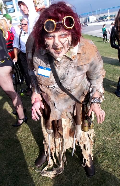 Woman Funny Zombie Costume Photo