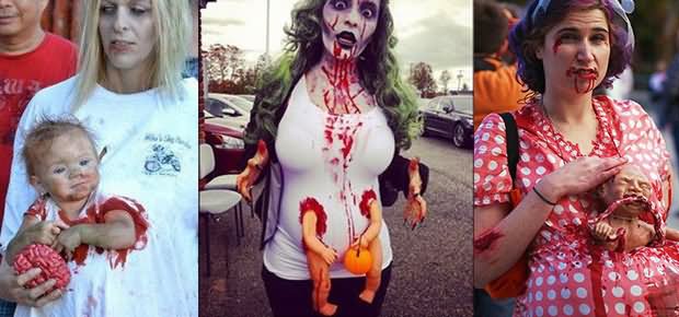 Women With Zombie Pregnancy Costumes Funny Picture For Whatsapp