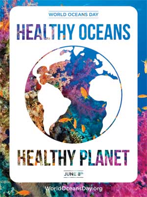 World Oceans Day Healthy Planet June 8th Poster