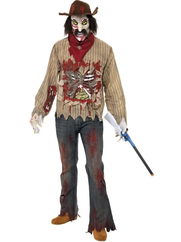 Zombie Cowboy Costume Funny Photo