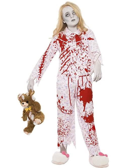 Zombie Pyjama Girl Costume Funny Picture