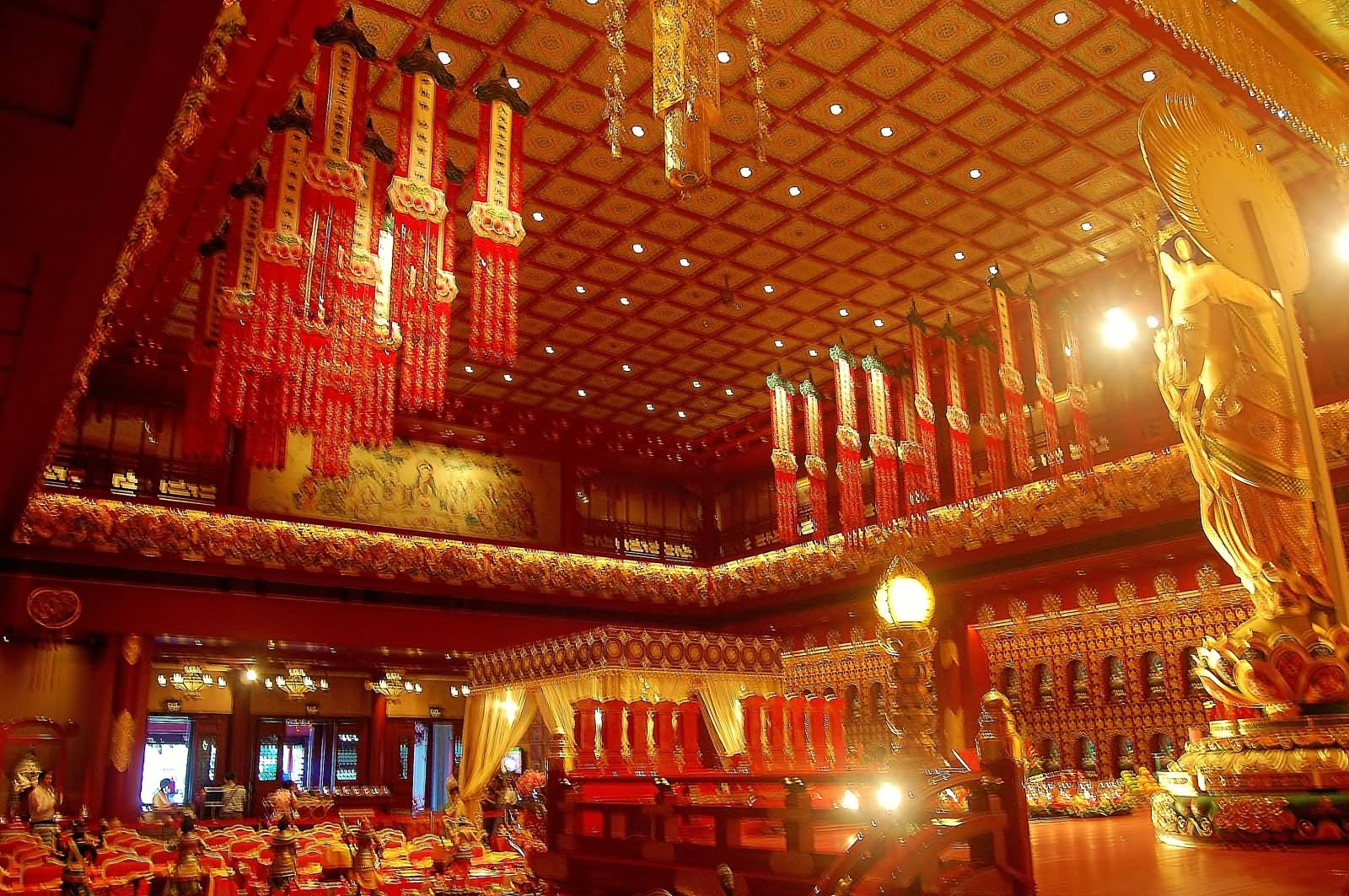 Adorable Inside View Of Buddha Tooth Relic Temple, Singapore