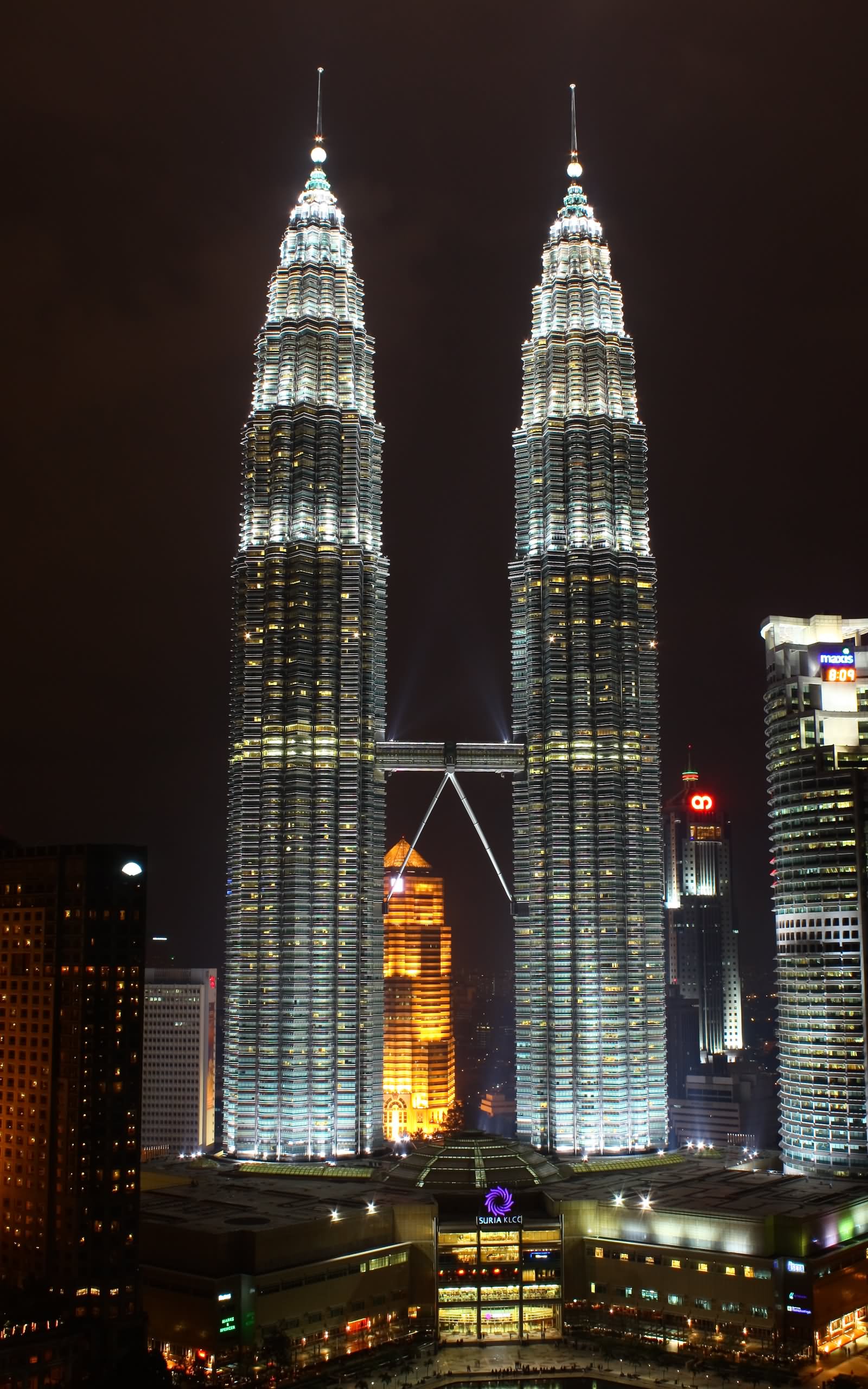 Adorable Night View Of Petronas Towers, Kuala Lumpur