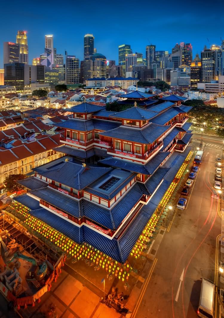 Aerial View Of Buddha Tooth Relic Temple