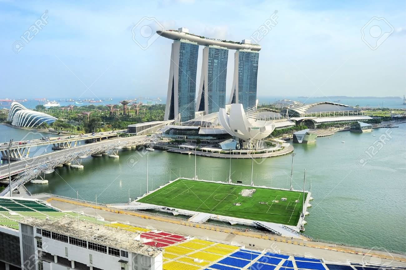 Aerial View On Marina Bay Sands