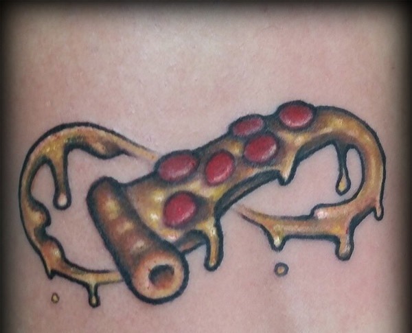 Amazing Infinity Pizza Slice Tattoo Design