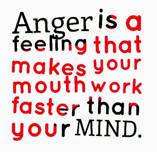 Anger is a feeling that makes your mouth work faster than your MIND