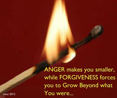 Anger makes you smaller, while forgiveness forces you to grow beyond what you are  - Cherie Carter-Scott