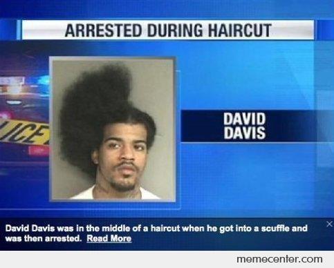 Arrested During Haircut Funny Meme Picture For Facebook